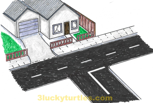 An illustration of a house on a T-junction road. Image for post An illustration of a house on a T-junction road.