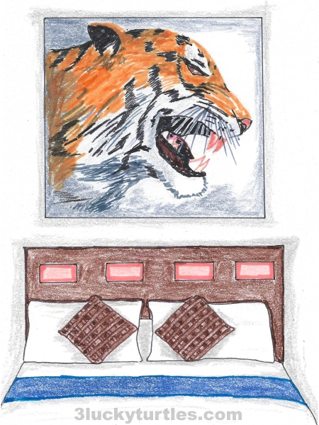 An illustration of a ceiling fan on top of a bed. Image for post An illustration of a ceiling fan on top of a bed.