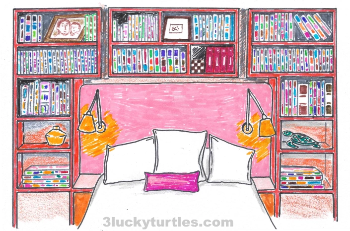 Illustration of a bed behind a window. Image for post Illustration of a bed behind a window.