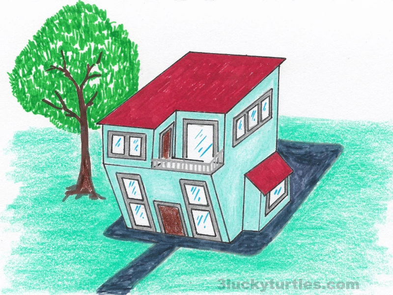 Image for post Illustration of a house with a tilting design.