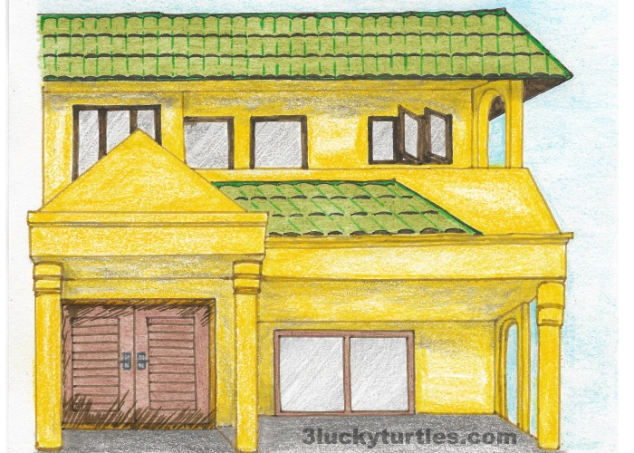 Image for post An illustration of a house with a flat roof design.