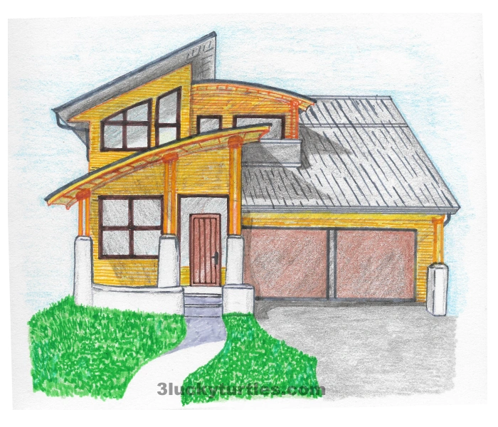 Image for post A house with an irregular roof design.
