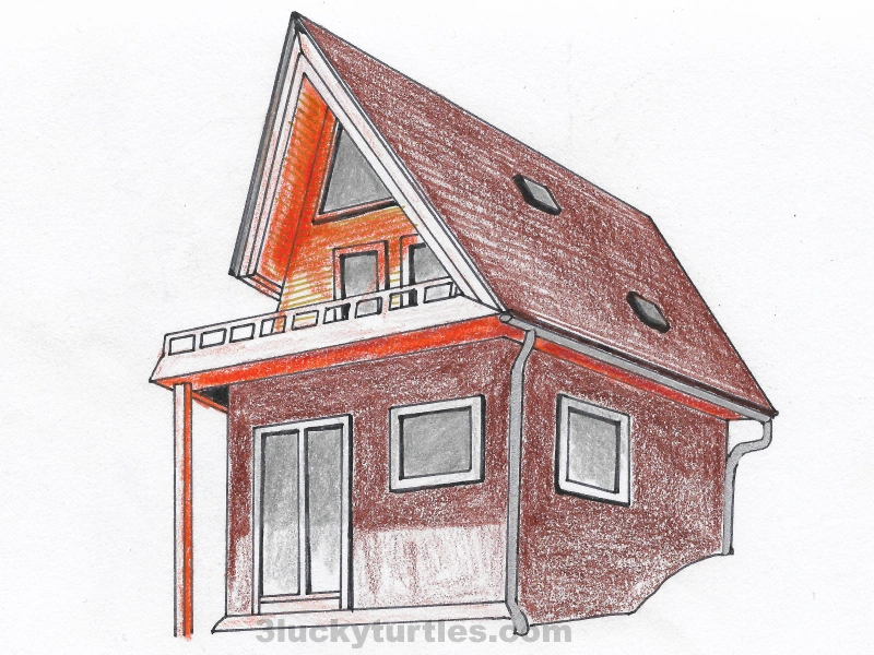Illustration of a house with a triangular-shaped roof. Image for post Illustration of a house with a triangular-shaped roof.