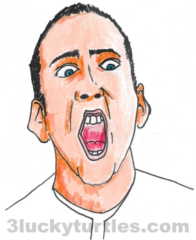 Image for post An illustration of Nicolas Cage in the movie Face Off.