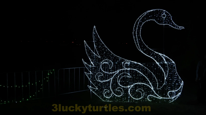 Image for post A light decoration in the shape of a swan.