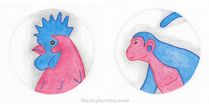 Rooster and monkey avatars. Image for post Rooster and monkey avatars.