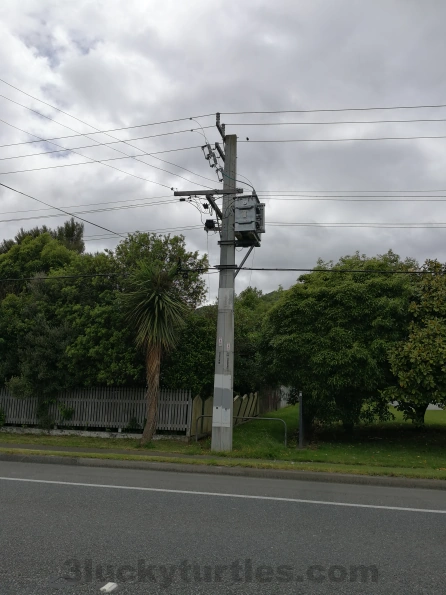 Image for post An electrical transmission pole.